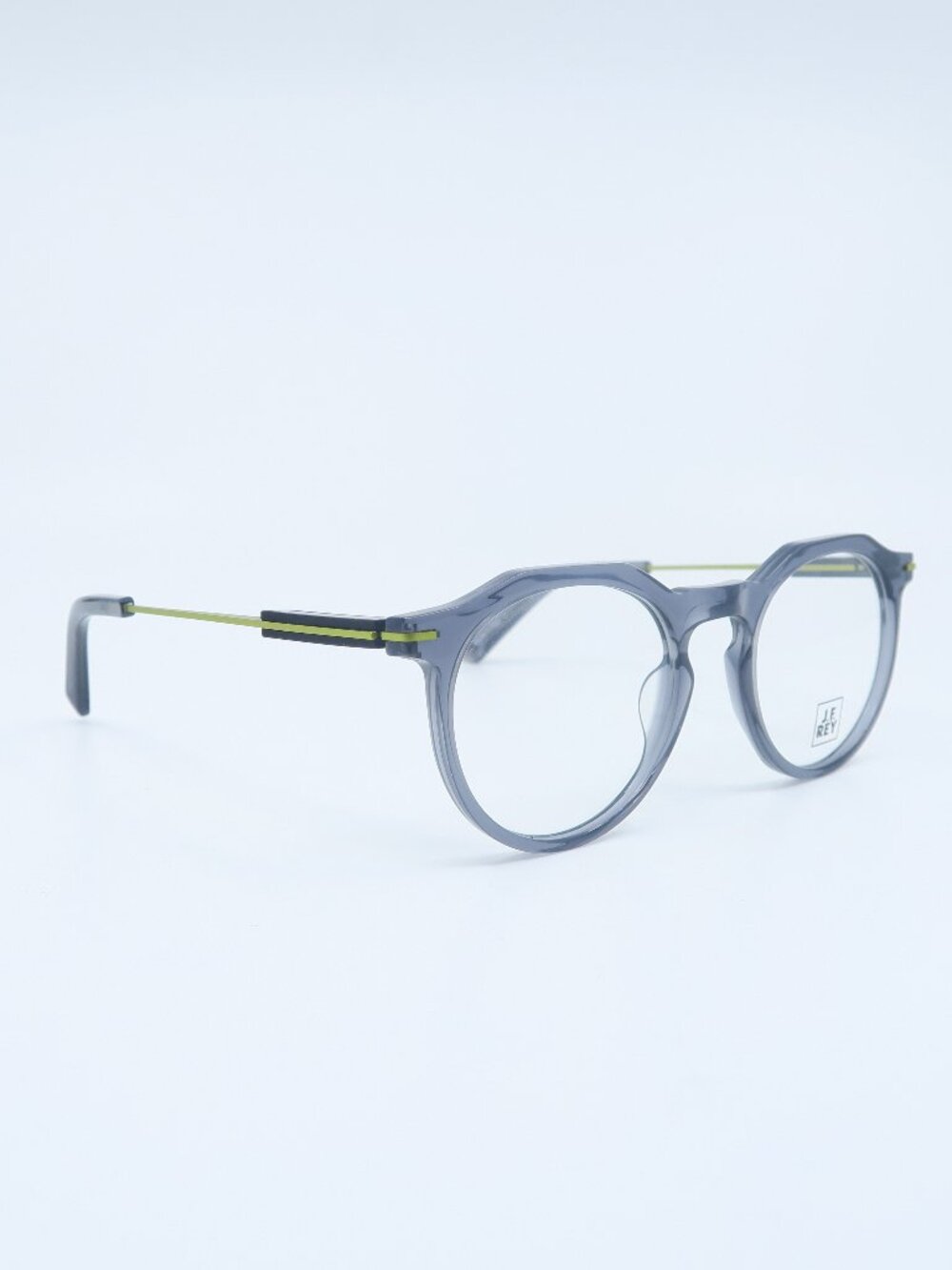 J.F. Rey JF1539 0850 49mm Gray Transparent Acetate, New Round Men's Eyeglasses.